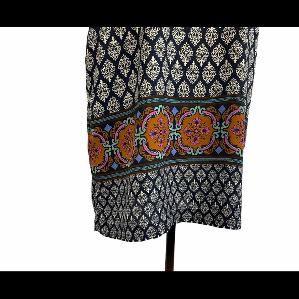 Daniel Rainn navy boho design swim coverup dress
